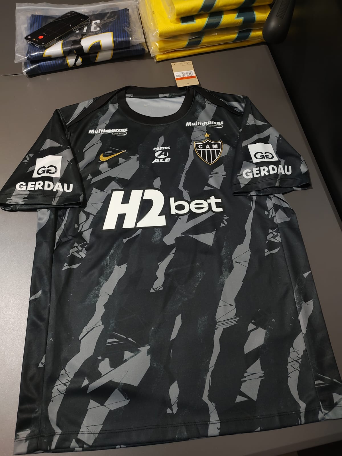 Camisa Atlético Mineiro - Pré Jogo com Todos Patrocinadores - Pronta Entrega